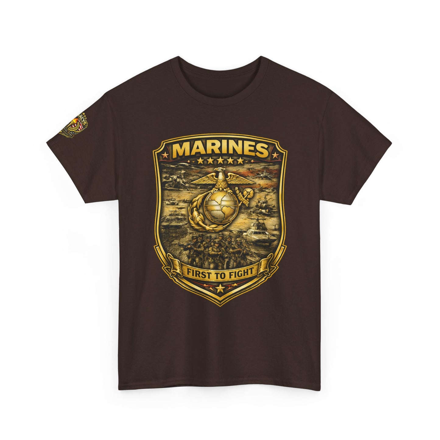 Marines 'First to Fight' Emblem T-Shirt w/ Legacy 5 Brand Crest