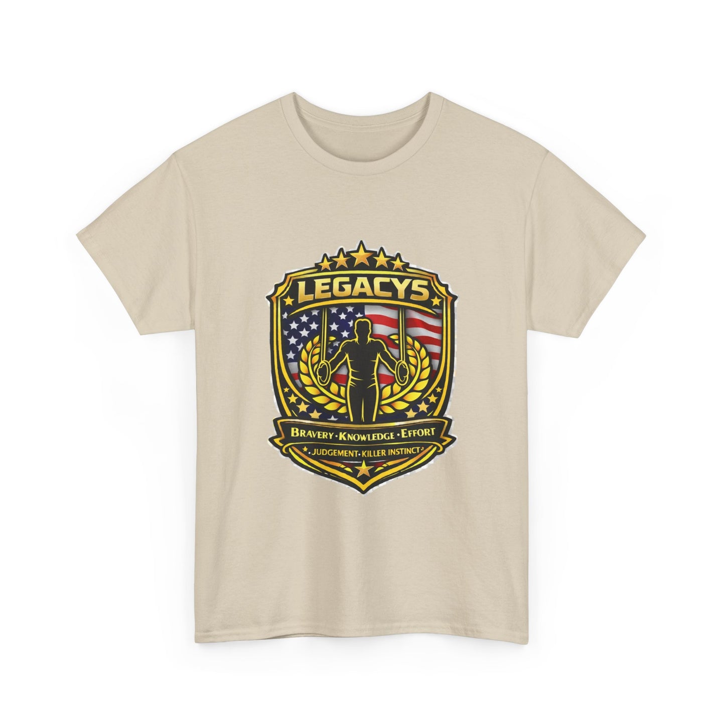 Gymnastics - Male Silhouette Legacy Shield T-Shirt