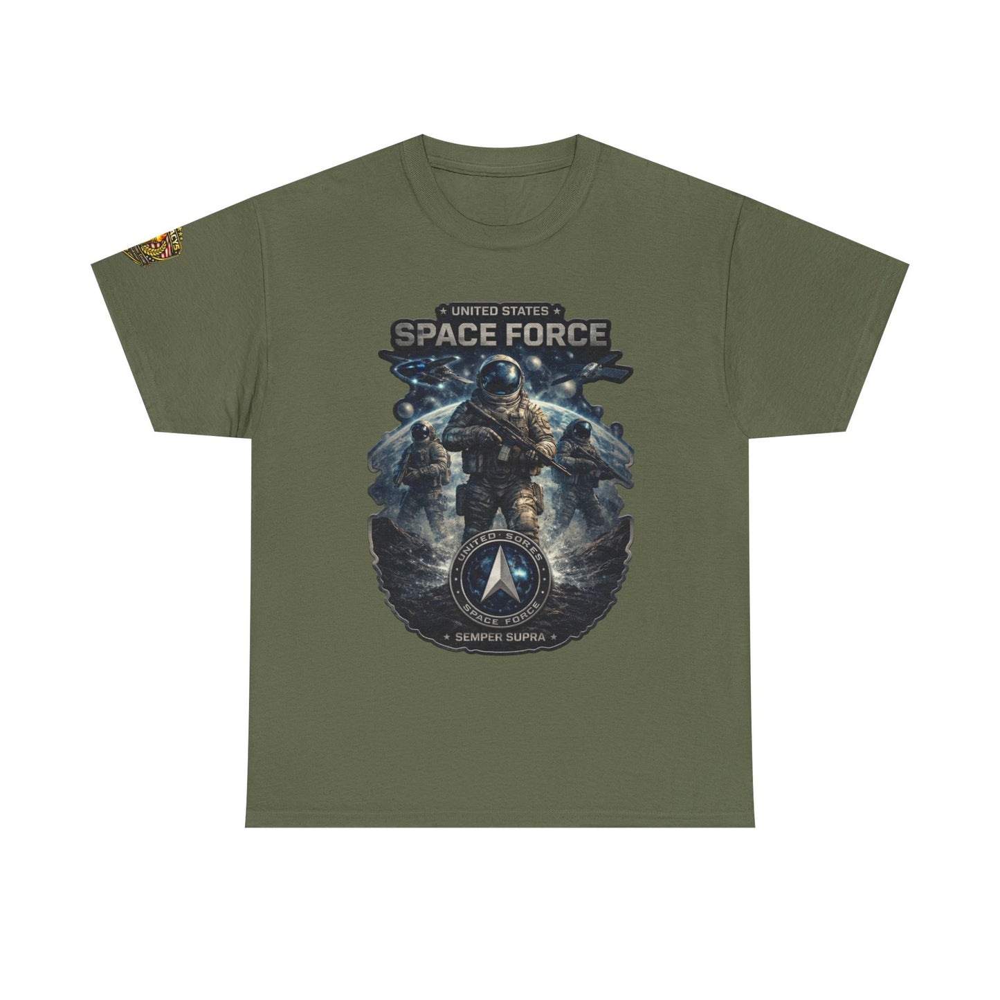 Space Force Graphic Tee â€” Astronaut Troopers Military Space Design w/ Legacy 5 Brand Crest