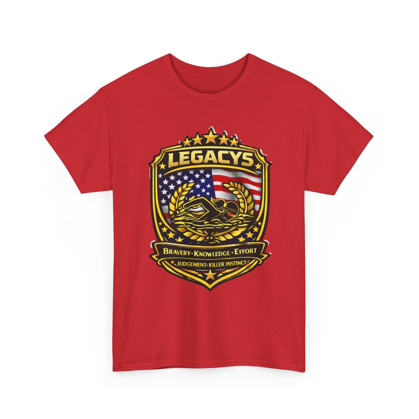 Swimming - Female Silhouette Legacy Shield T-Shirt