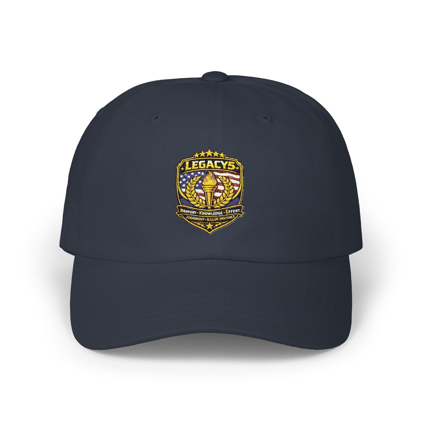 Legacy Crest Dad Cap â€“ Embroidered Shield Logo Baseball Hat