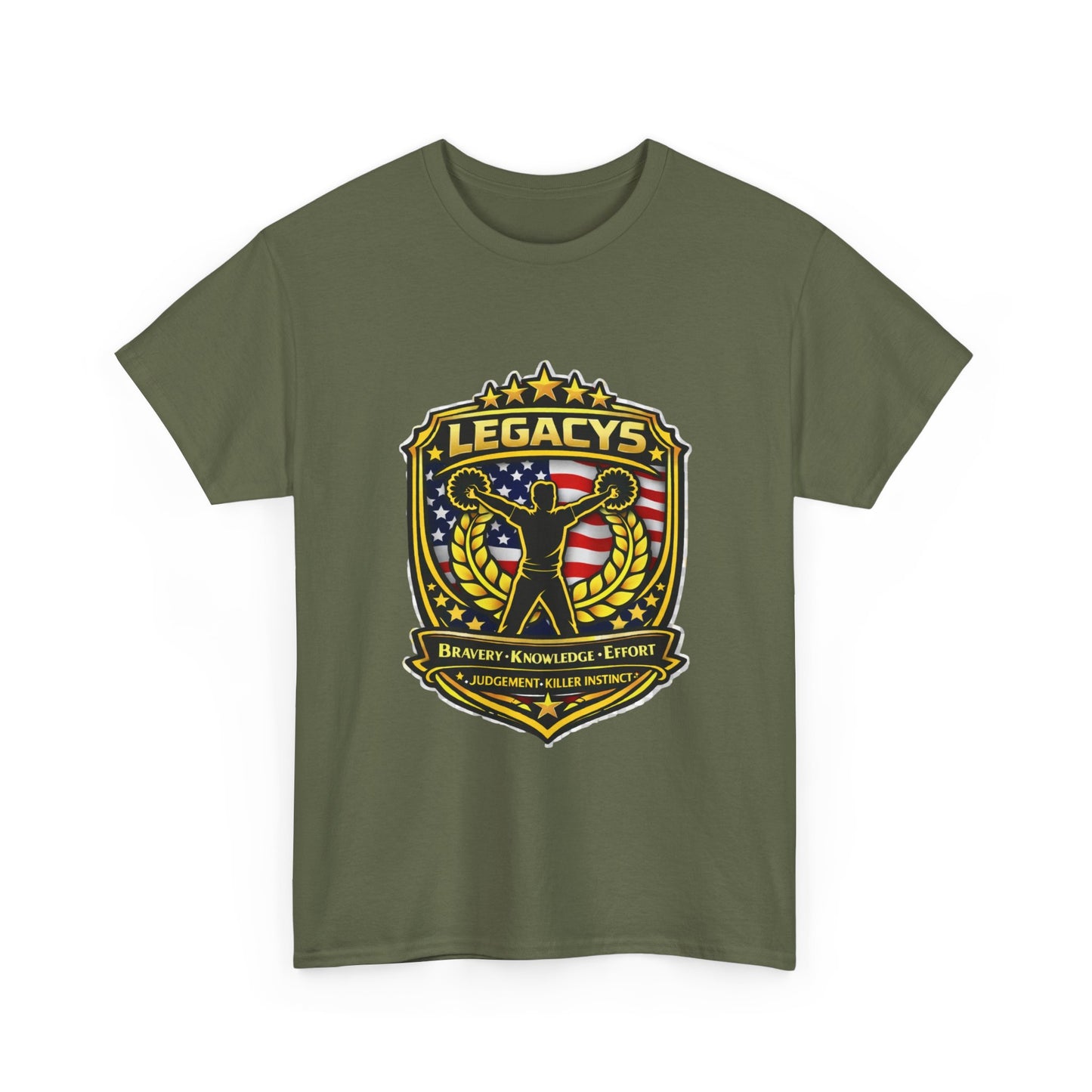 Cheerleading - Male Silhouette Legacy Shield T-Shirt