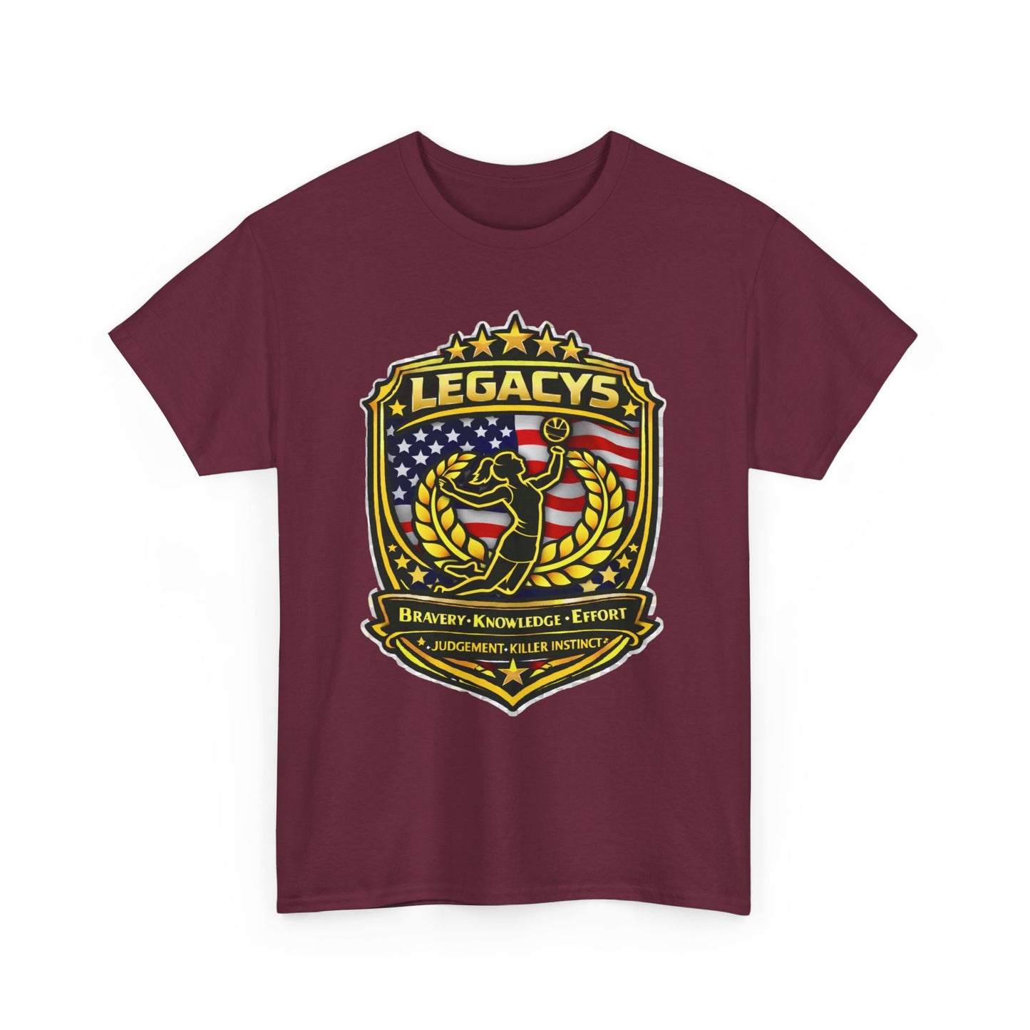 Volleyball - Female Silhouette Legacy Shield T-Shirt