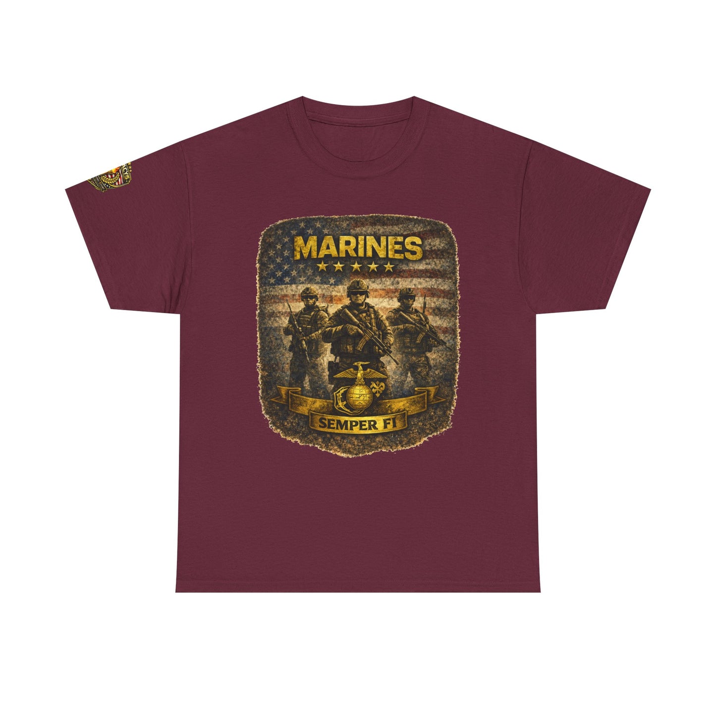 Marines Semper Fi Tâ€‘Shirt â€” Vintage Military Emblem Tee w/ Legacy 5 Brand Crest