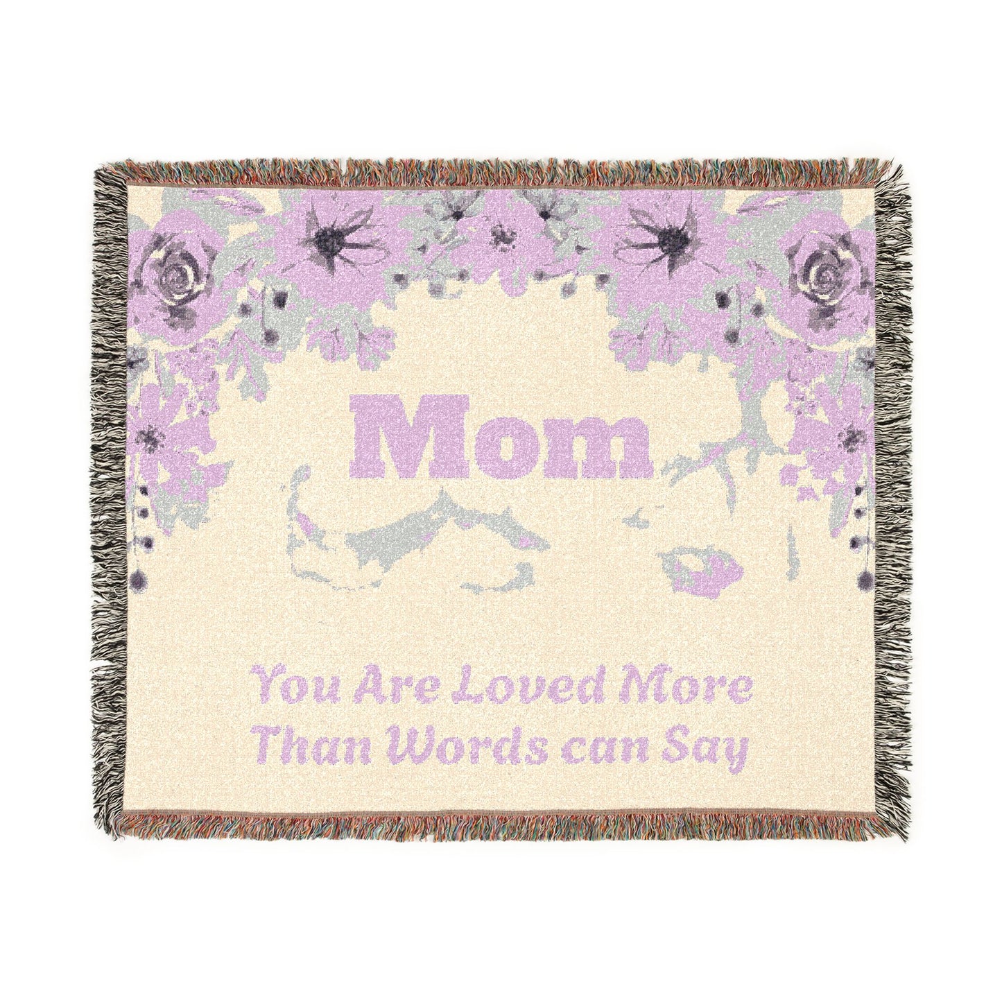 Mom You Are Loved- Woven Blanket â€“ Heartfelt Floral Tribute Throw for Motherâ€™s Day & Gifts