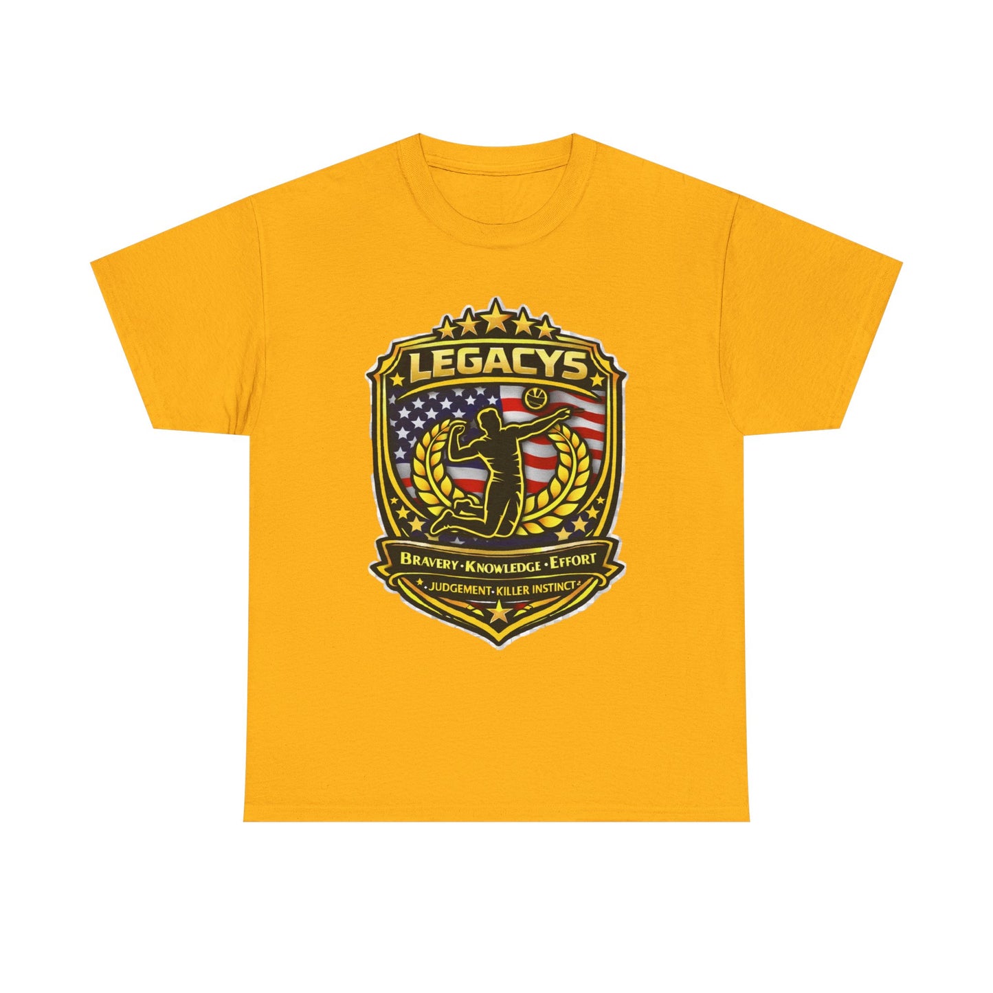 Volleyball - Male Silhouette Legacy Shield T-Shirt