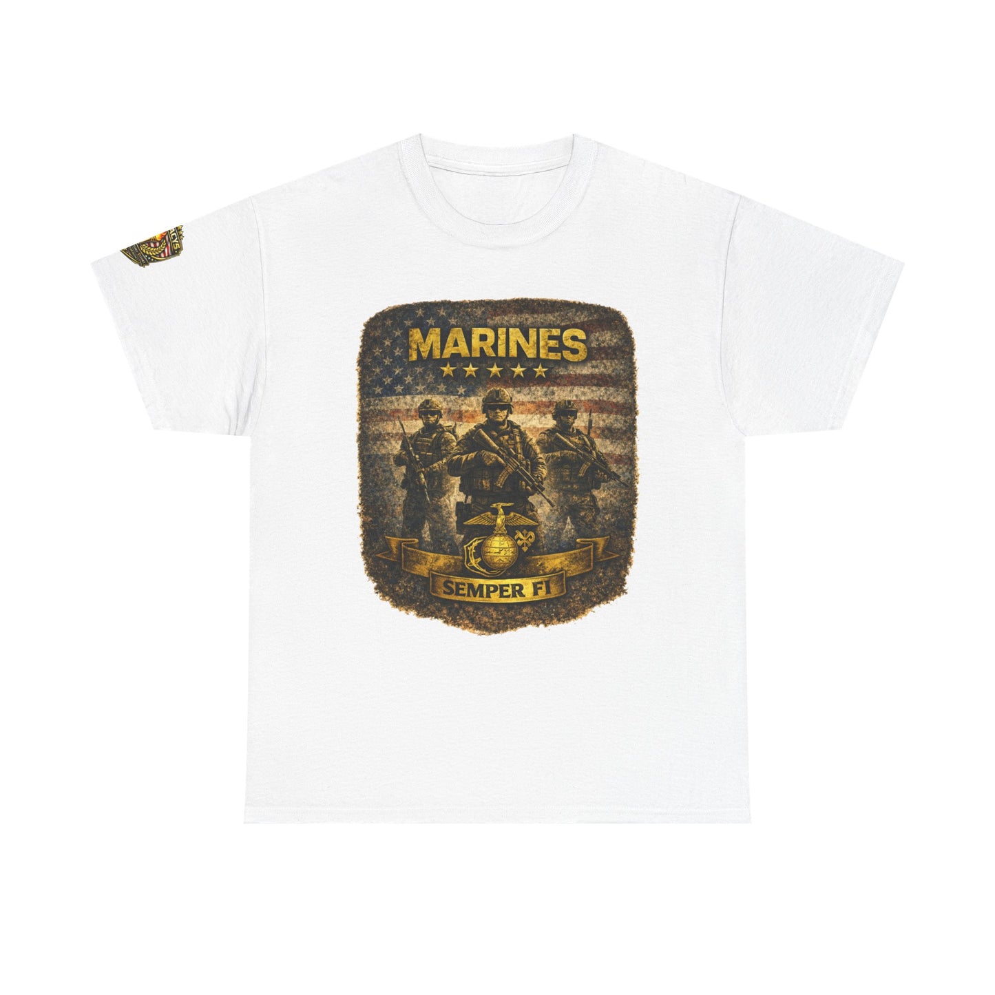 Marines Semper Fi Tâ€‘Shirt â€” Vintage Military Emblem Tee w/ Legacy 5 Brand Crest
