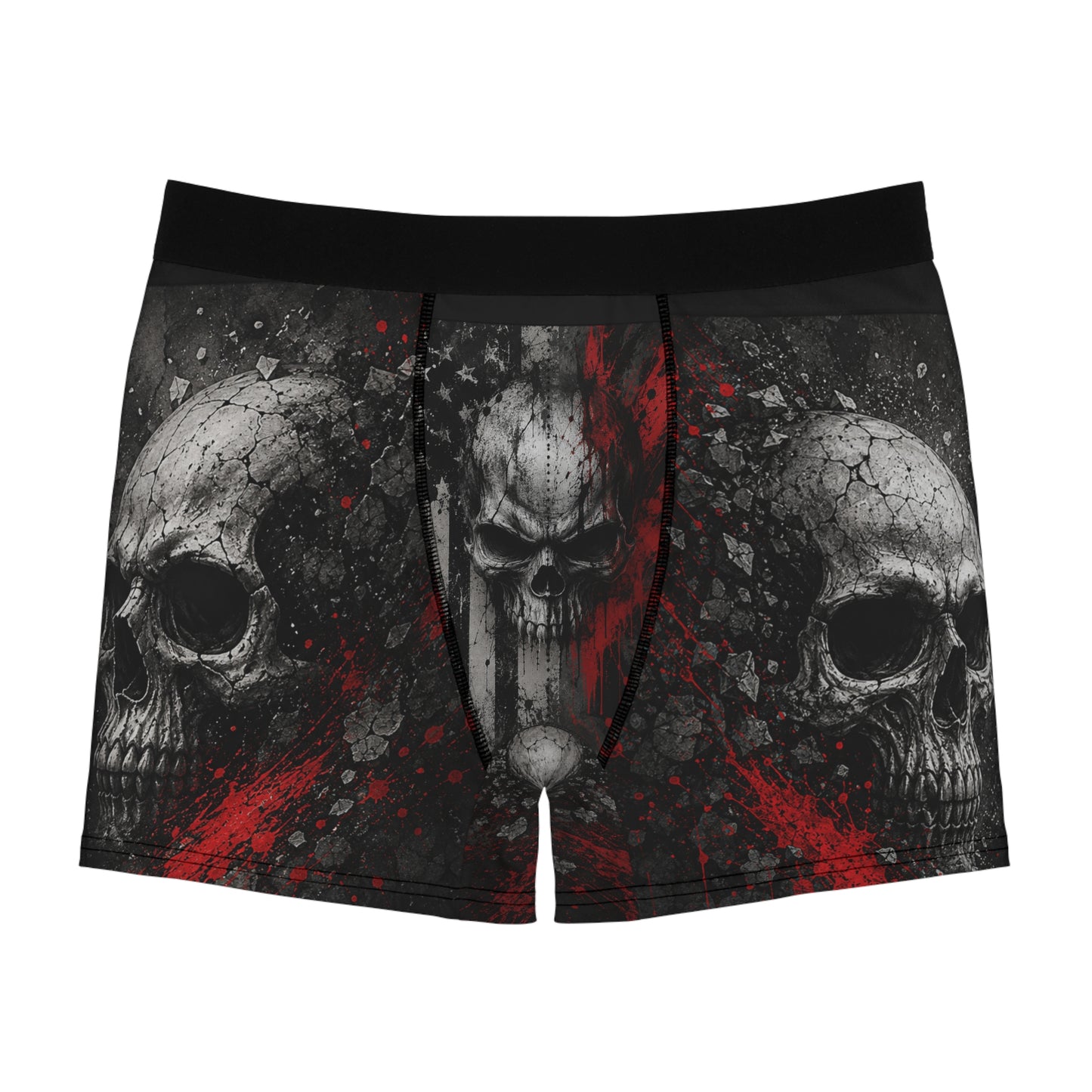 Skull Rage Boxer Briefs – Dark Grunge All-Over Print