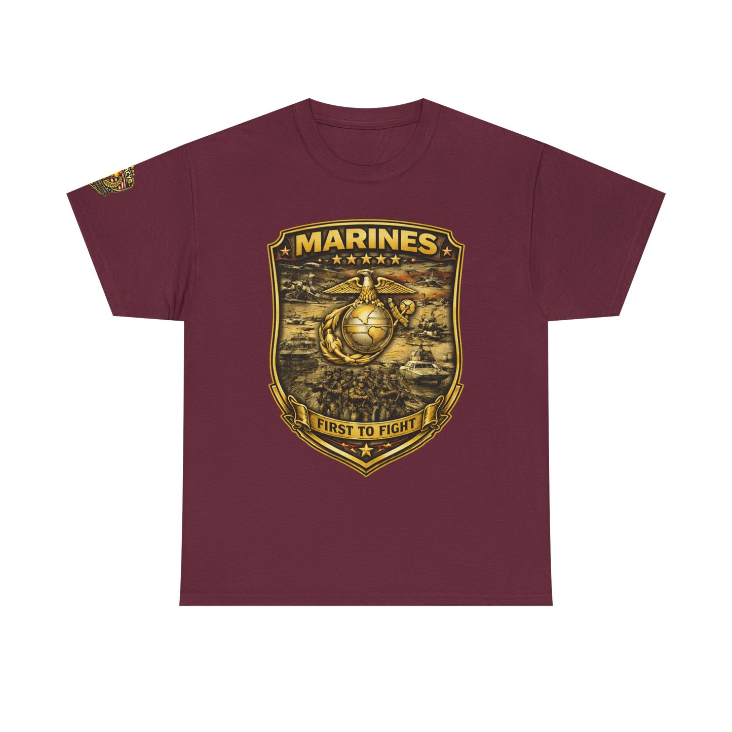 Marines 'First to Fight' Emblem T-Shirt w/ Legacy 5 Brand Crest