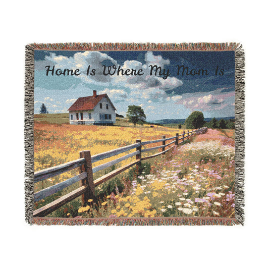 Home is Where my Mom is- Woven Blanket â€“ Heartfelt Floral Tribute Throw for Motherâ€™s Day & Gifts