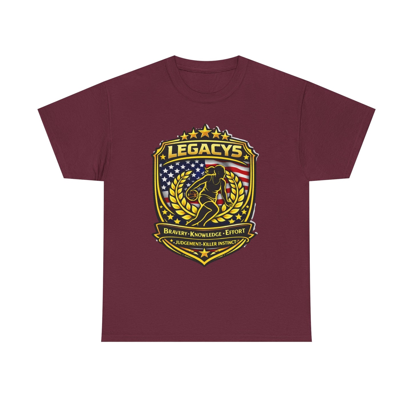 Basketball- Female Silhouette Legacy Shield T-Shirt