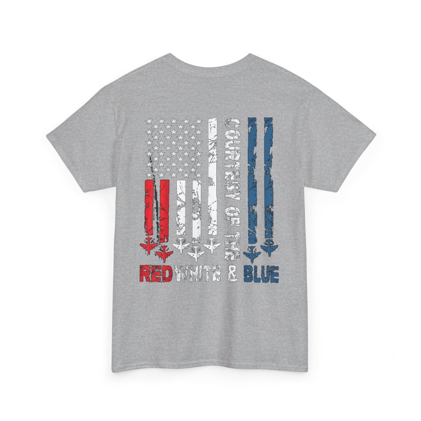 Courtesy of the Red White & Blue Military Flag T-shirt