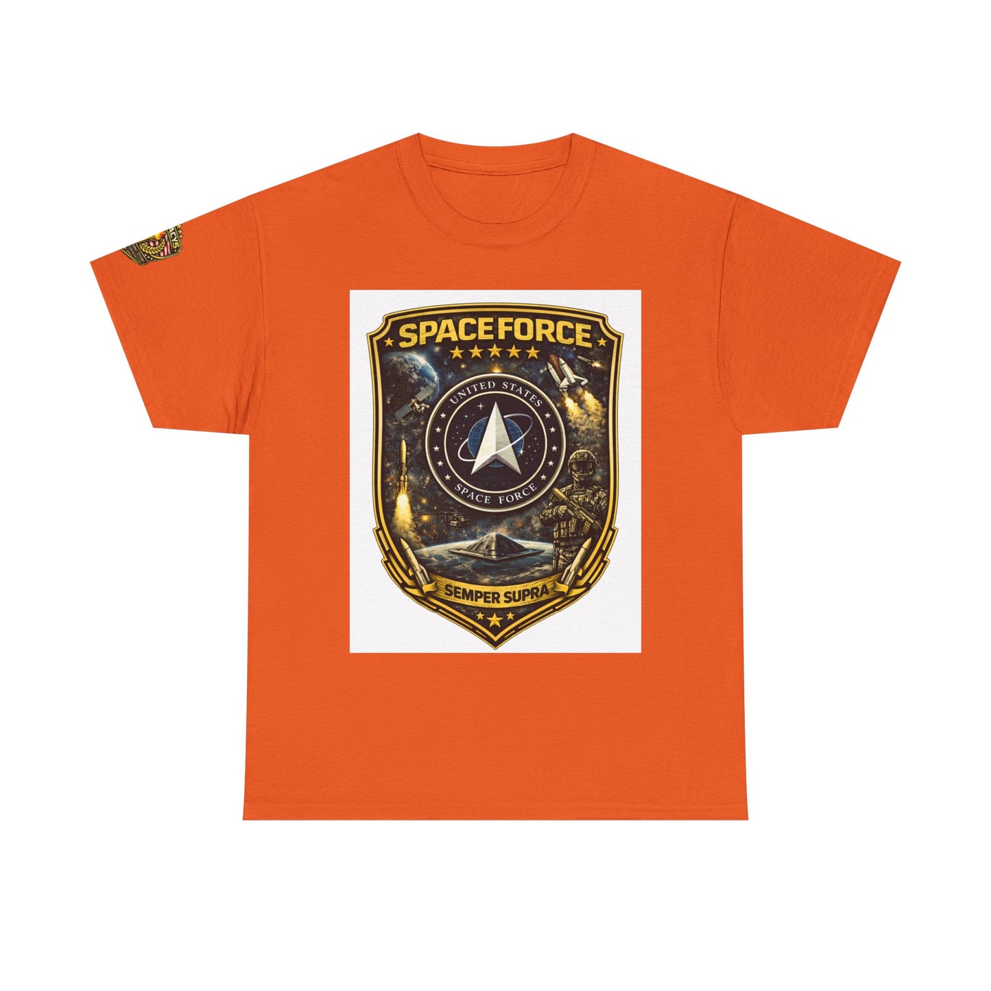 Space Force Shield T-Shirt â€” 'Spaceforce' Emblem w/ Legacy 5 Brand Crest