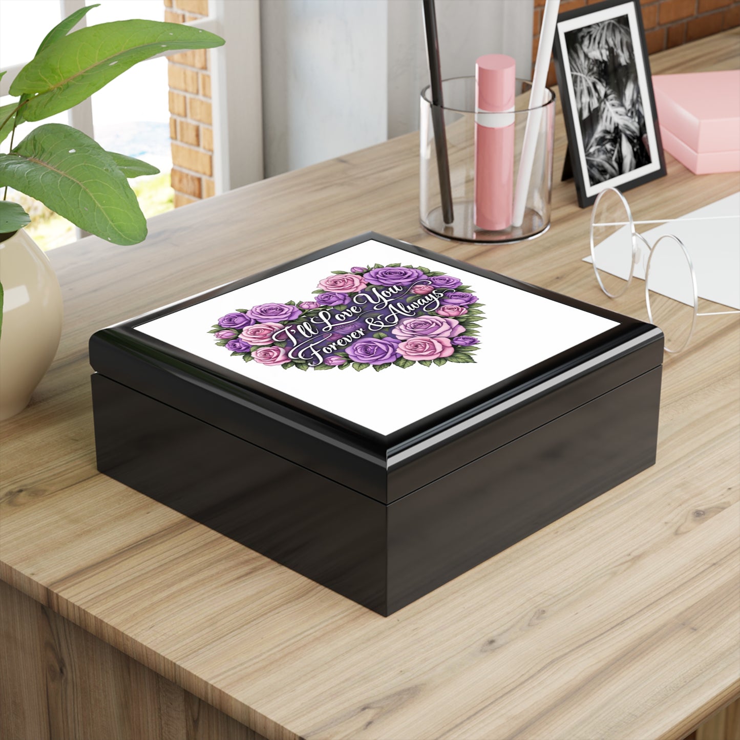Jewelry Box — "I'll Love You Forever & Always" Floral Heart Keepsake