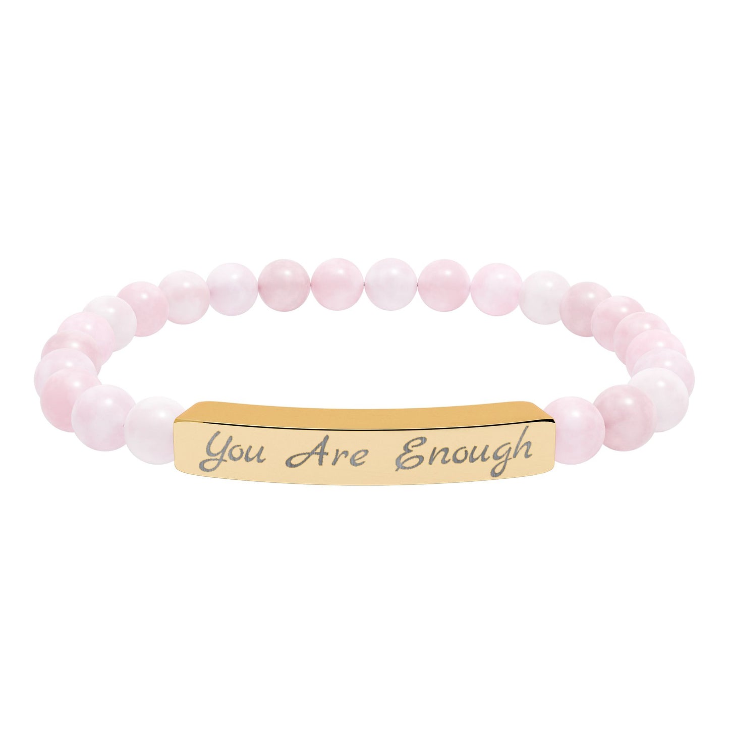 Engraved 'You Are Enough' Natural Stone Stretch Bracelet