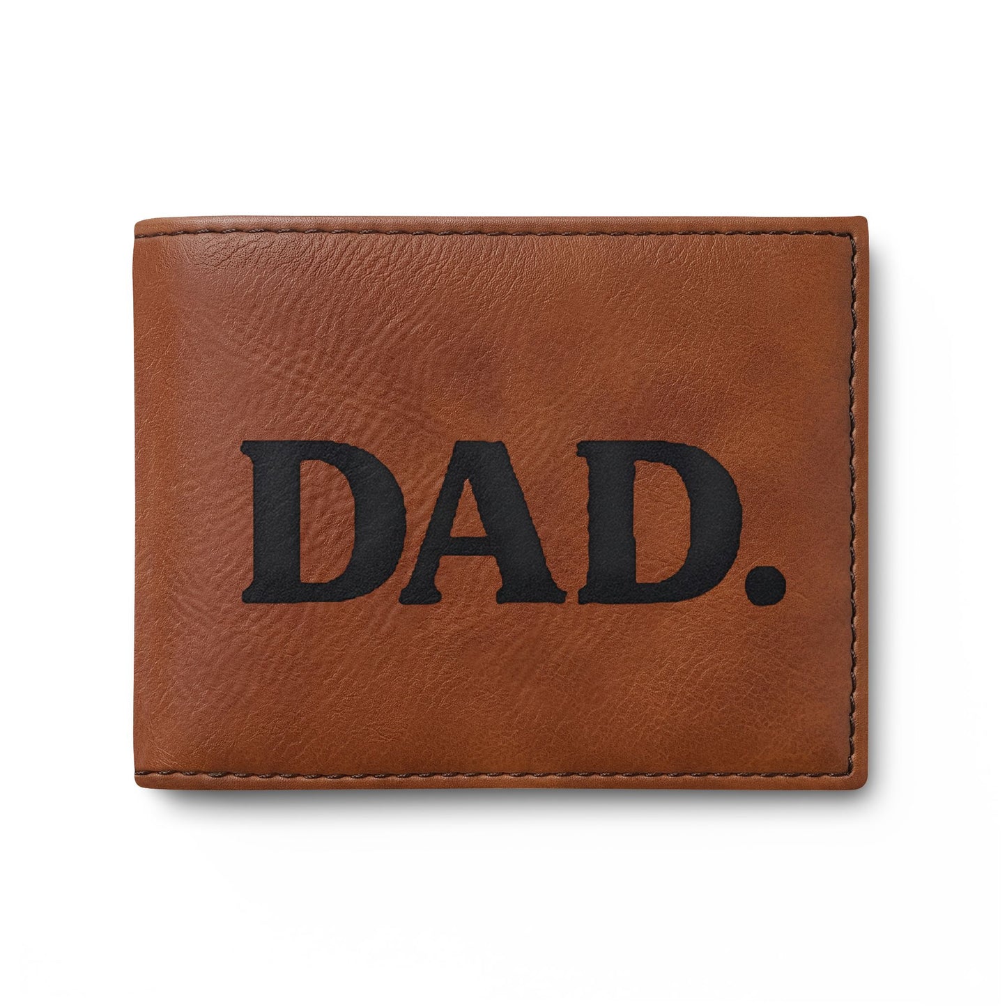 DAD. Embroidered Bi-Fold Wallet — Slim Leather Flip Wallet for Fathers, Father’s Day Gift