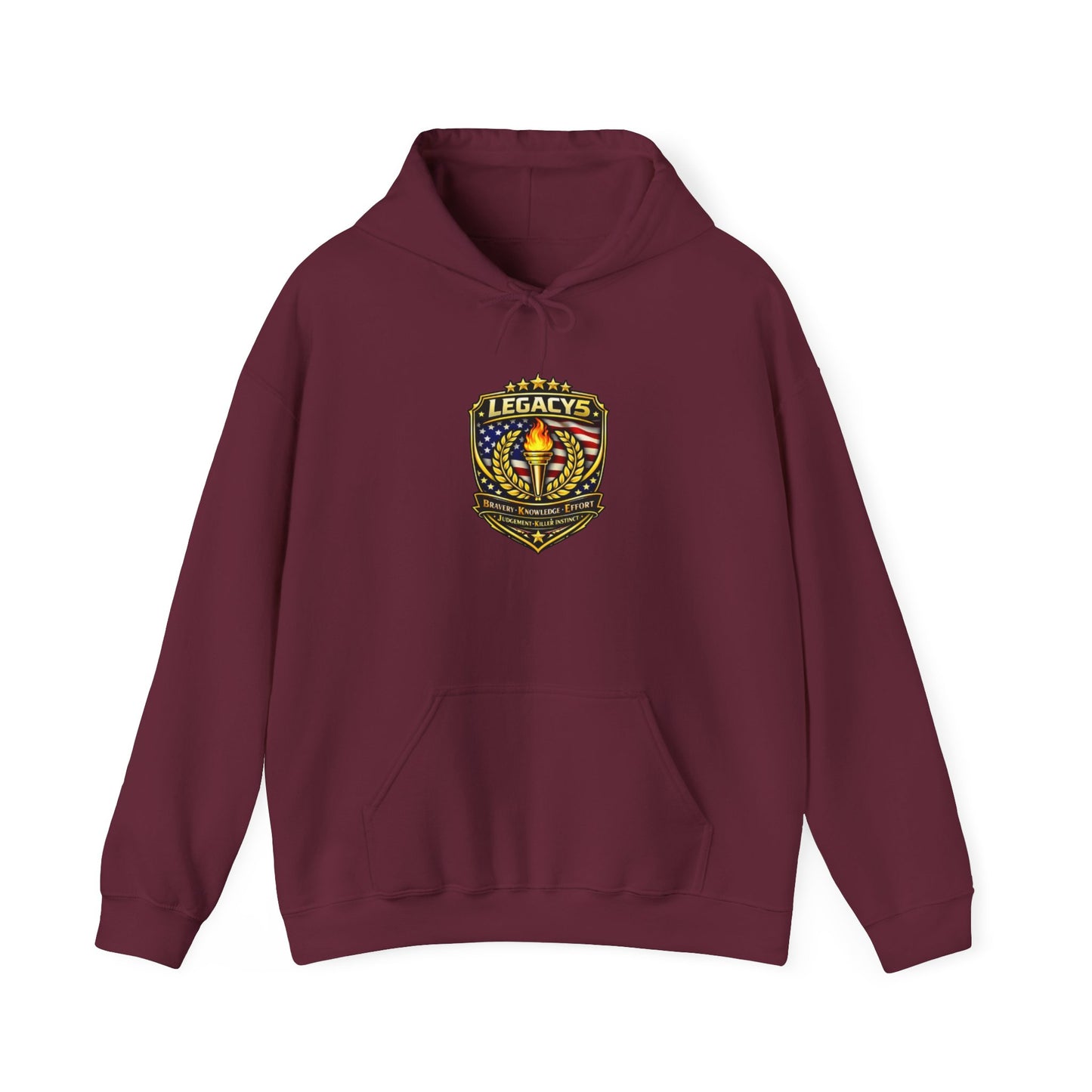 Legacy Shield Hoodie â€” American Flag Torch Emblem Sweatshirt