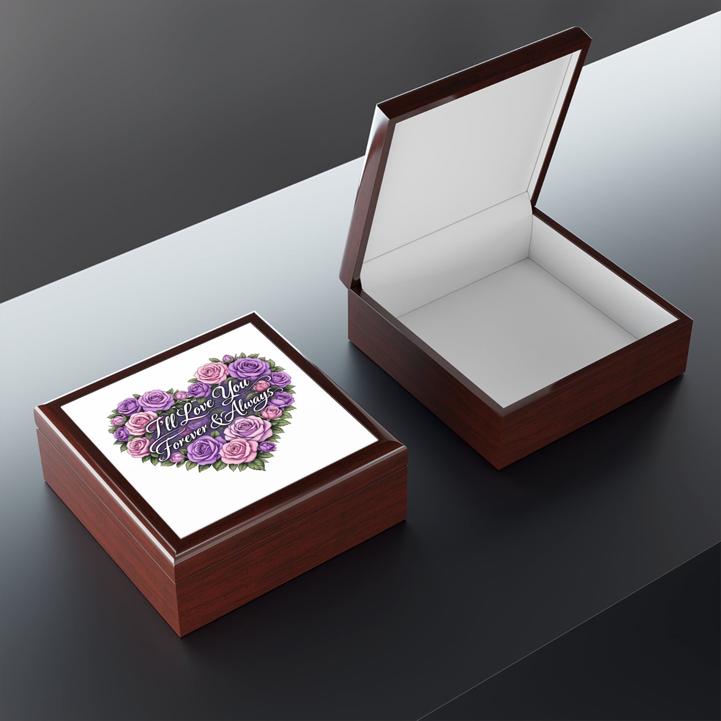 Jewelry Box — "I'll Love You Forever & Always" Floral Heart Keepsake