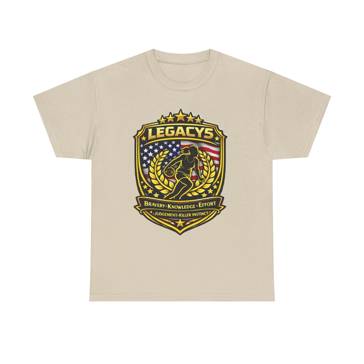 Basketball- Female Silhouette Legacy Shield T-Shirt