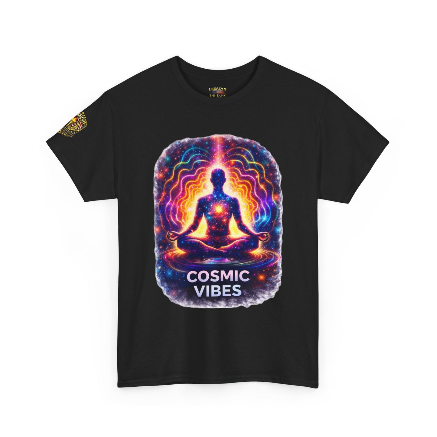 Meditating Silhouette 'Cosmic Vibes' T-shirt