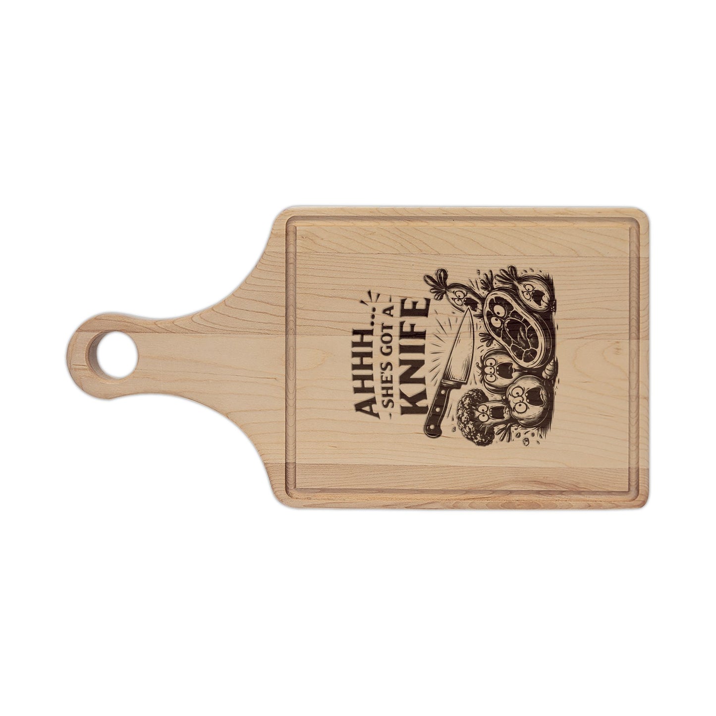 "Ahhh, That's My Knife" Wooden Cutting Board