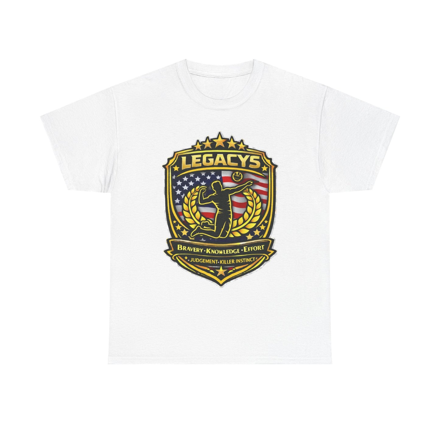 Volleyball - Male Silhouette Legacy Shield T-Shirt