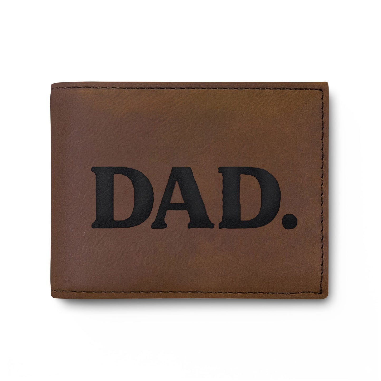 DAD. Embroidered Bi-Fold Wallet — Slim Leather Flip Wallet for Fathers, Father’s Day Gift