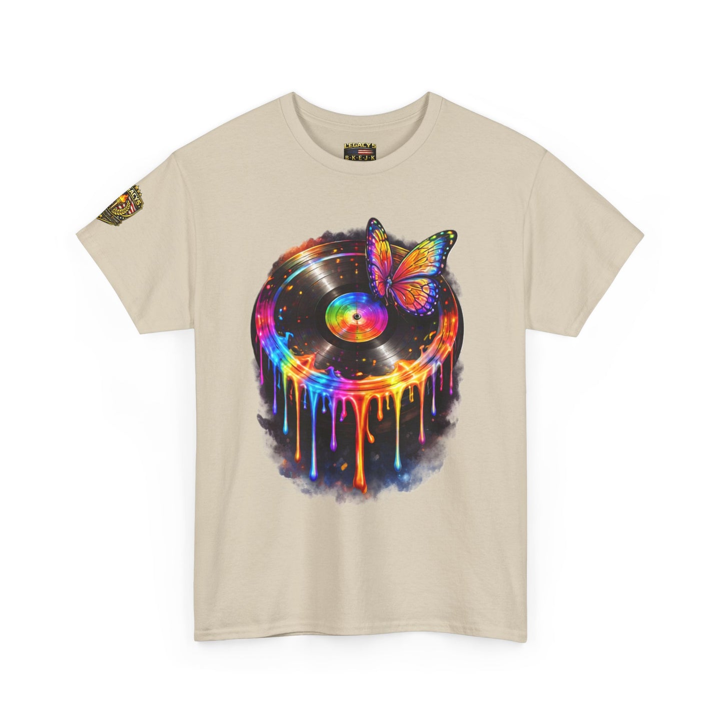 Colorful Dripping Retro Music Vinyl Record Butterfly T-Shirt