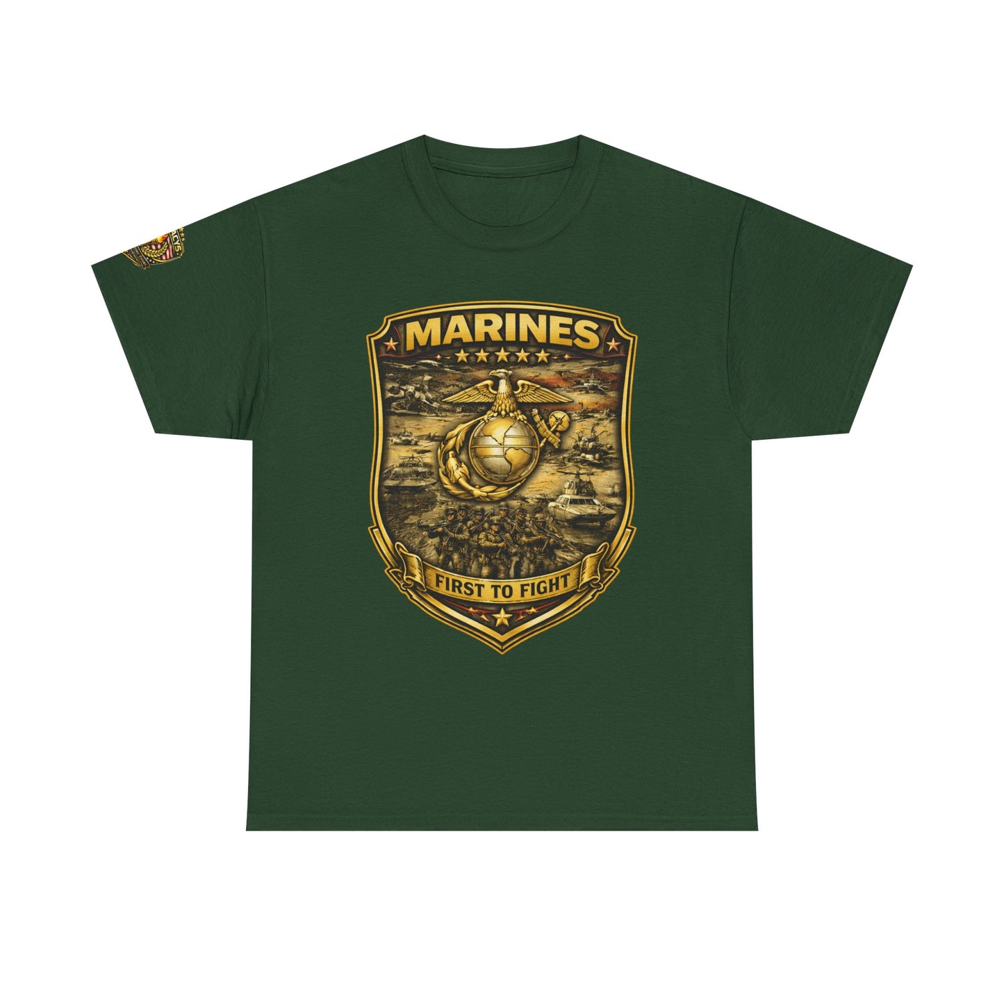 Marines 'First to Fight' Emblem T-Shirt w/ Legacy 5 Brand Crest
