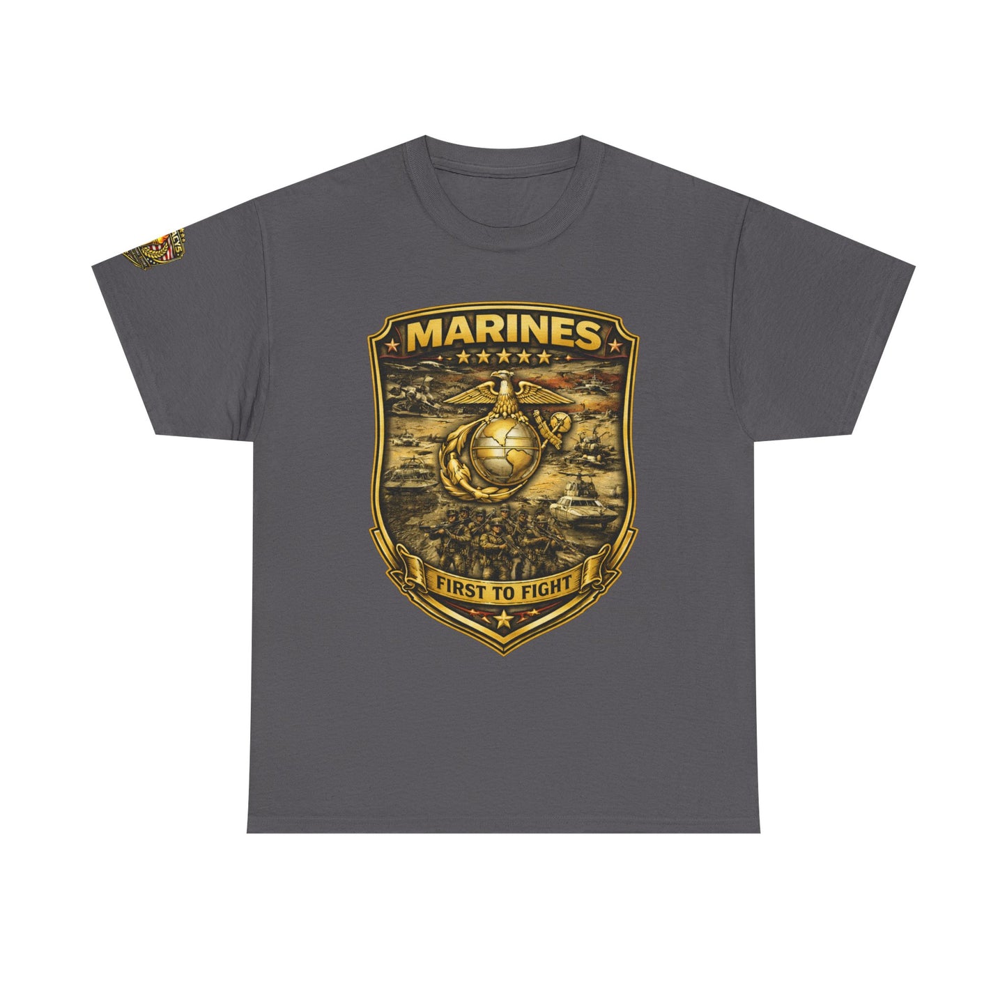 Marines 'First to Fight' Emblem T-Shirt w/ Legacy 5 Brand Crest