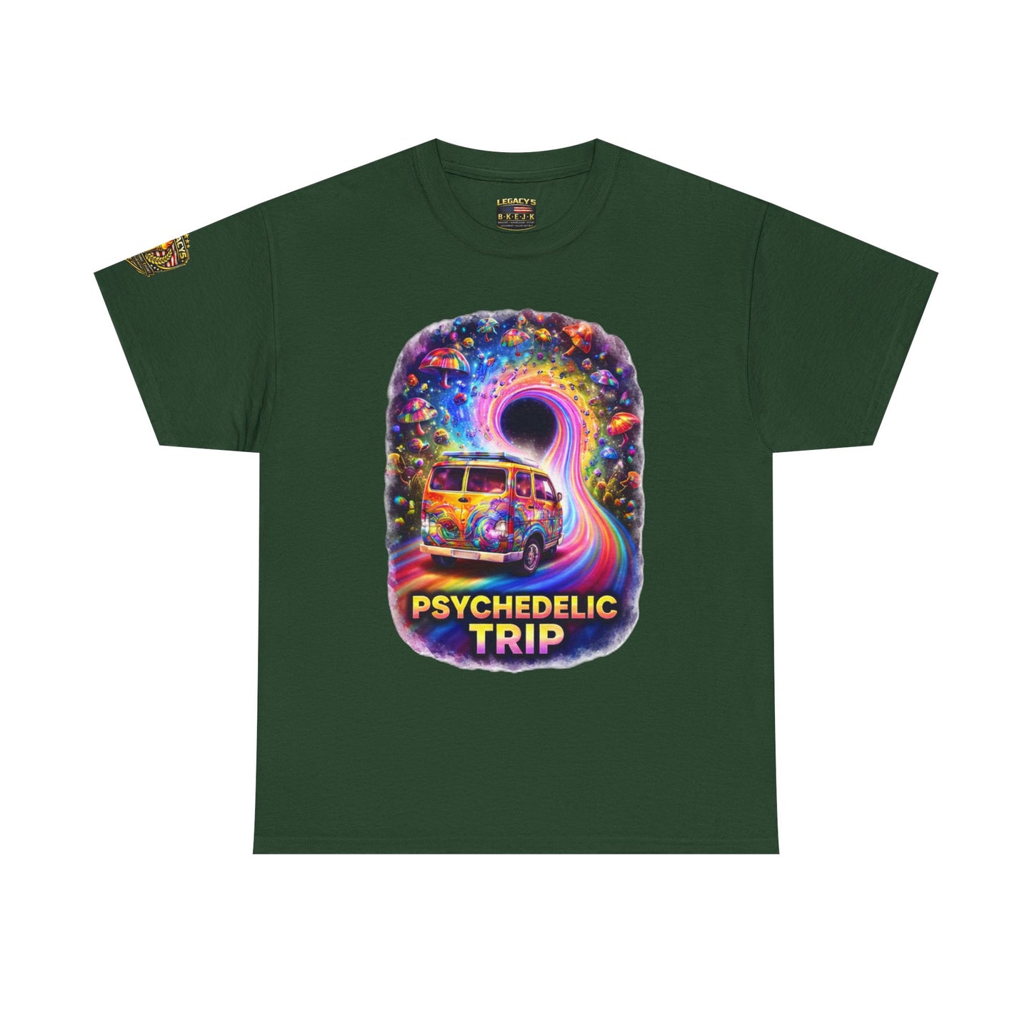Retro VW Van Cosmic Psychedelic Road Trip T-Shirt
