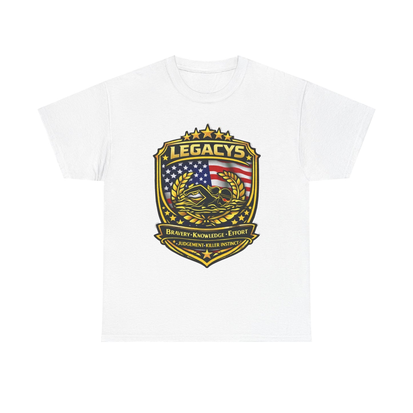 Swimming - Female Silhouette Legacy Shield T-Shirt