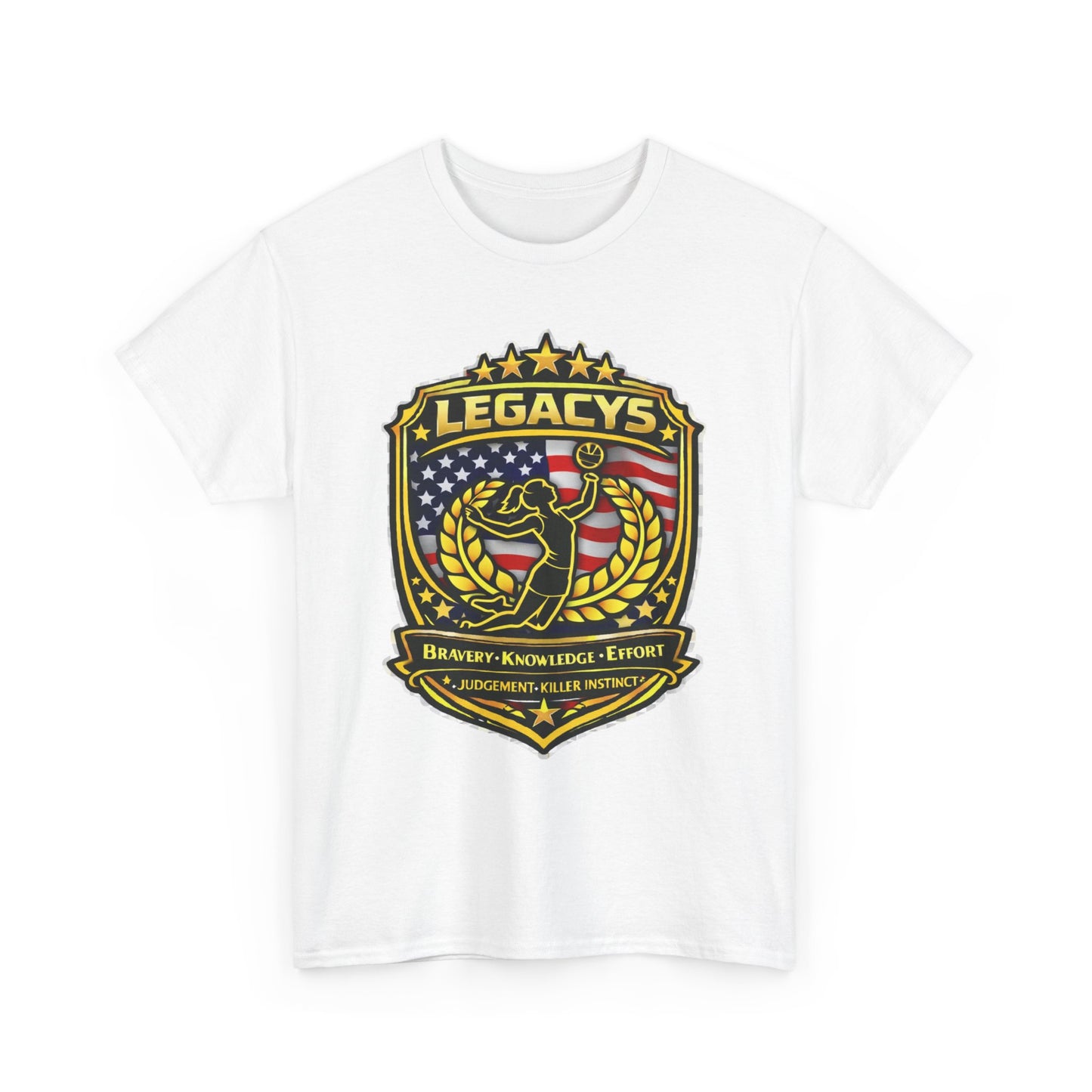 Volleyball - Female Silhouette Legacy Shield T-Shirt