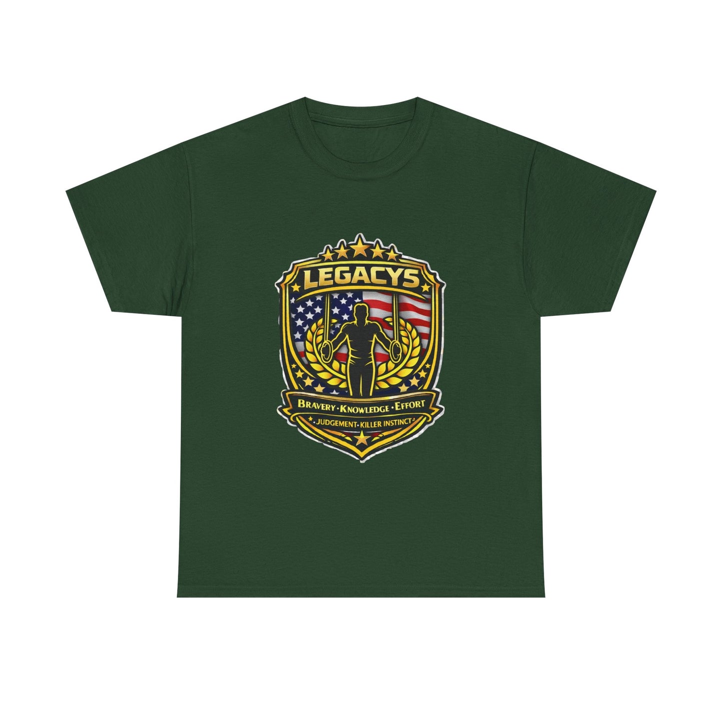 Gymnastics - Male Silhouette Legacy Shield T-Shirt