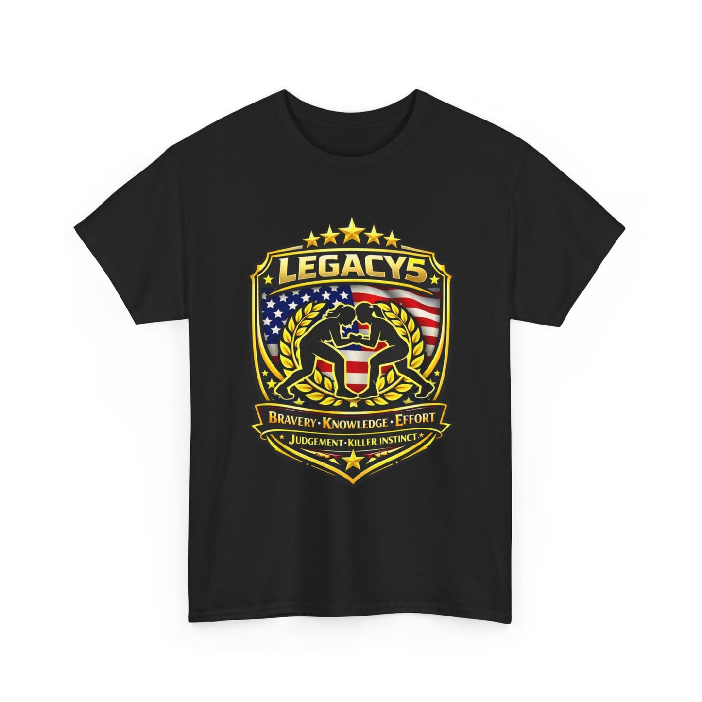Wrestling- Female Silhouette Legacy Shield T-Shirt