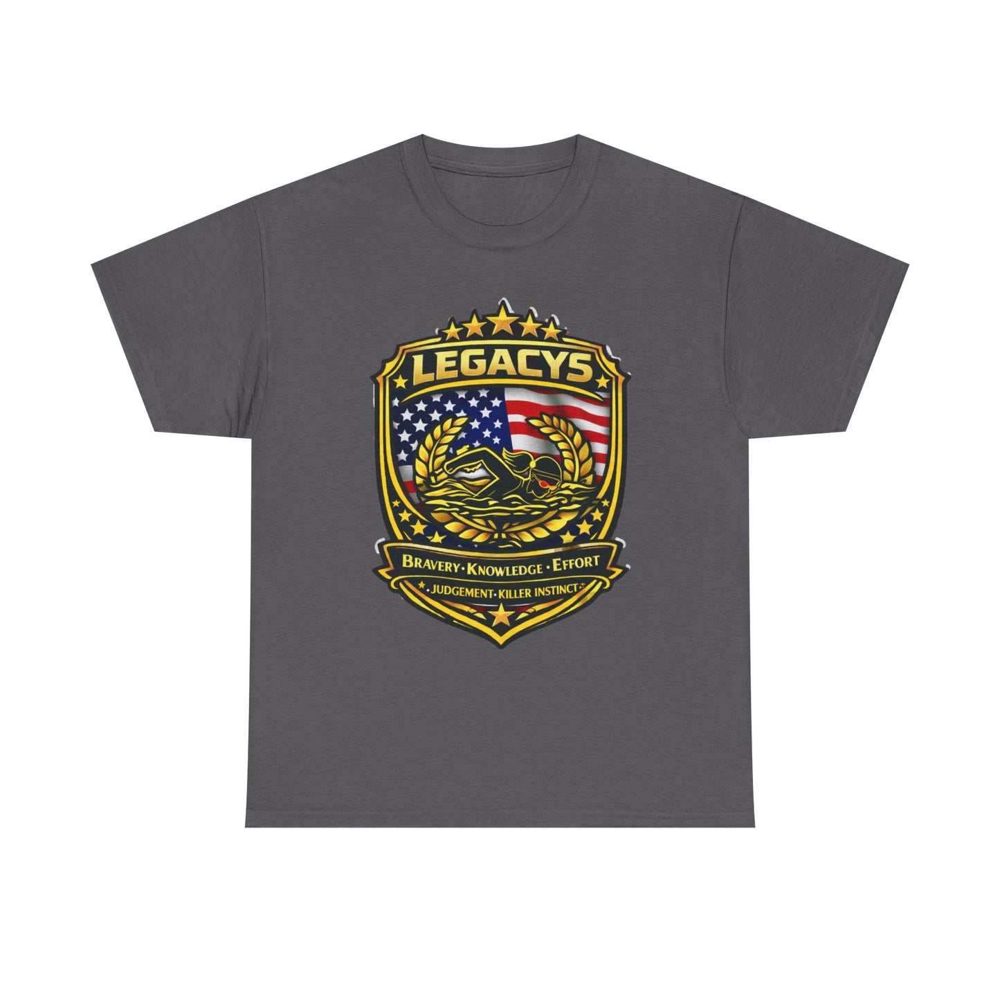 Swimming - Female Silhouette Legacy Shield T-Shirt