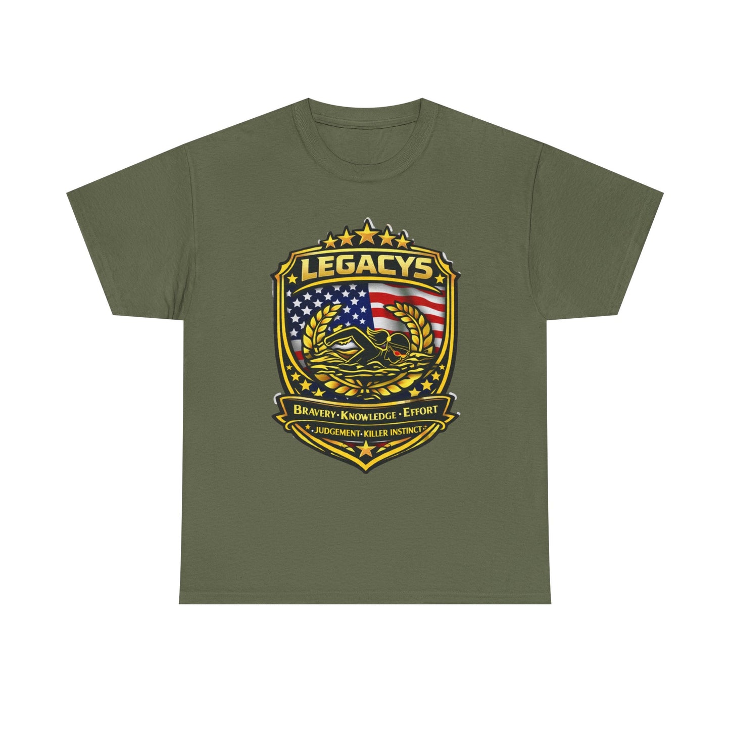Swimming - Female Silhouette Legacy Shield T-Shirt