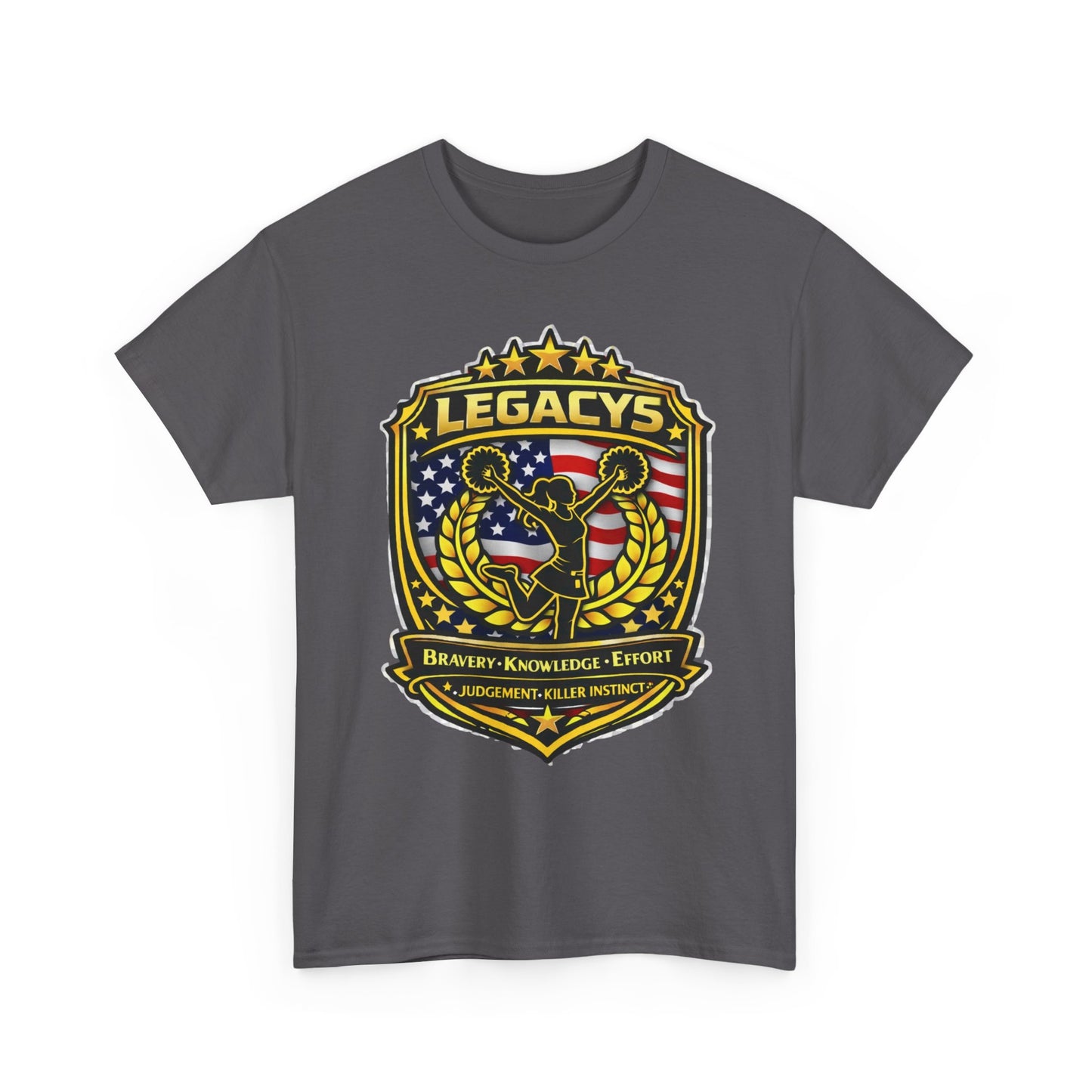 Cheerleading- Female Silhouette Legacy Shield T-Shirt