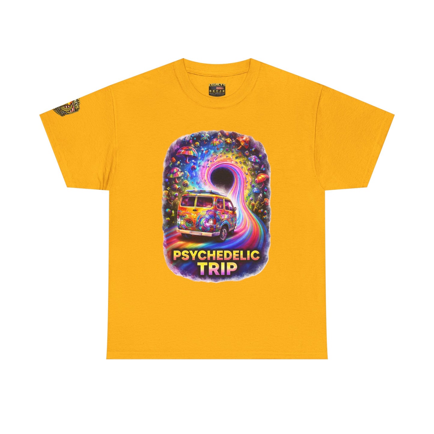 Retro VW Van Cosmic Psychedelic Road Trip T-Shirt