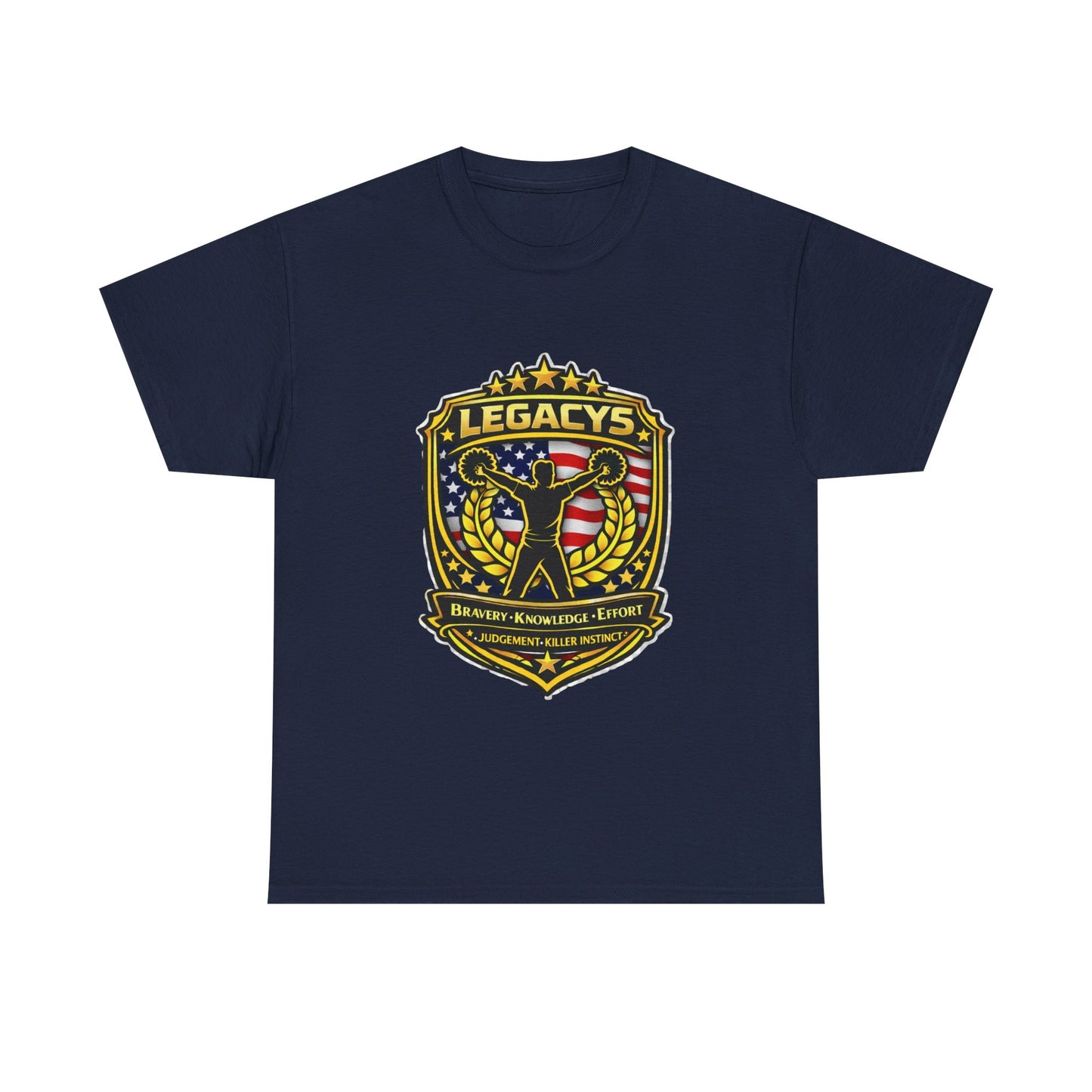 Cheerleading - Male Silhouette Legacy Shield T-Shirt