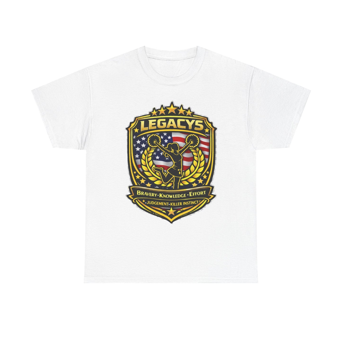Cheerleading- Female Silhouette Legacy Shield T-Shirt