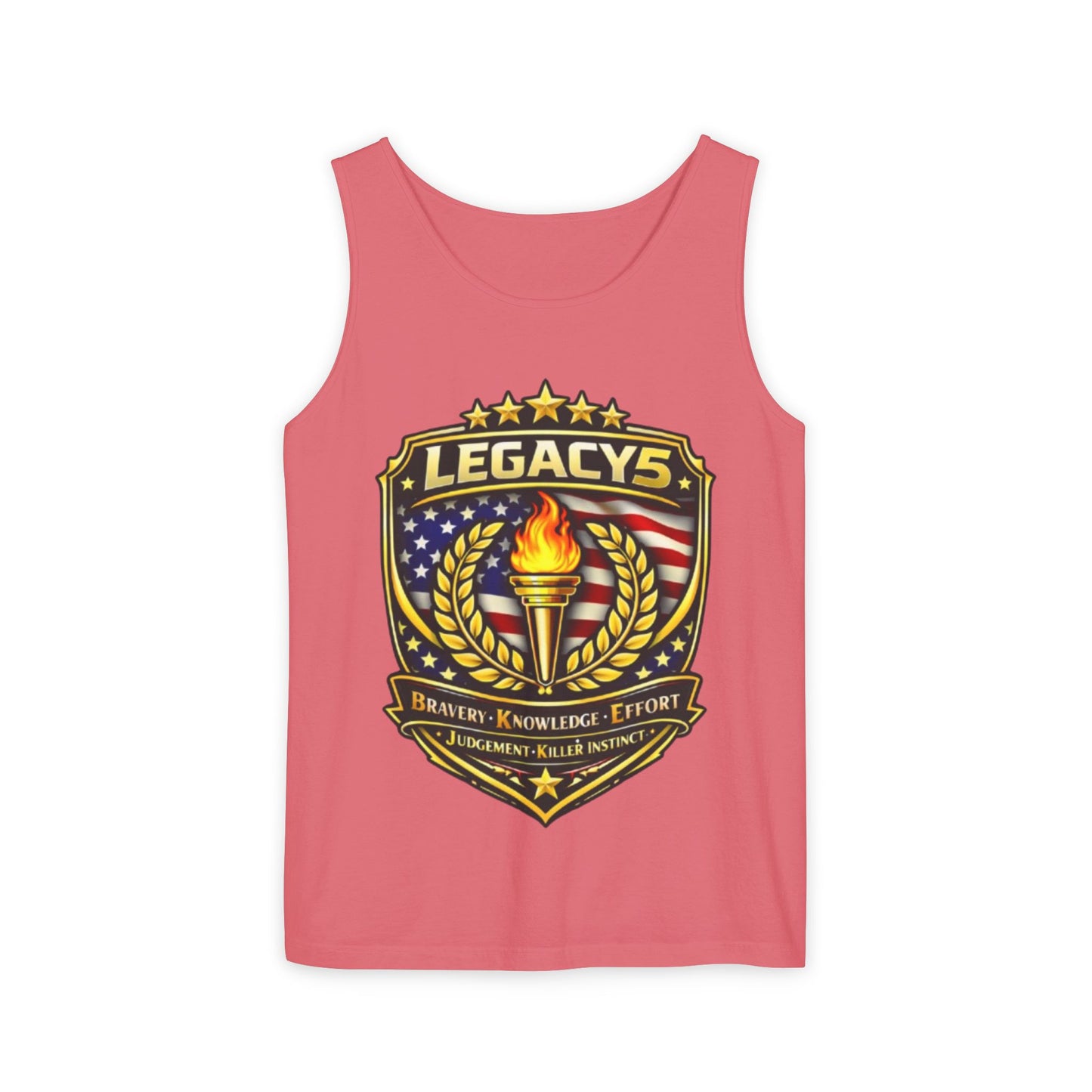 Legacy Shield Tank Top â€” American Flag Torch Emblem