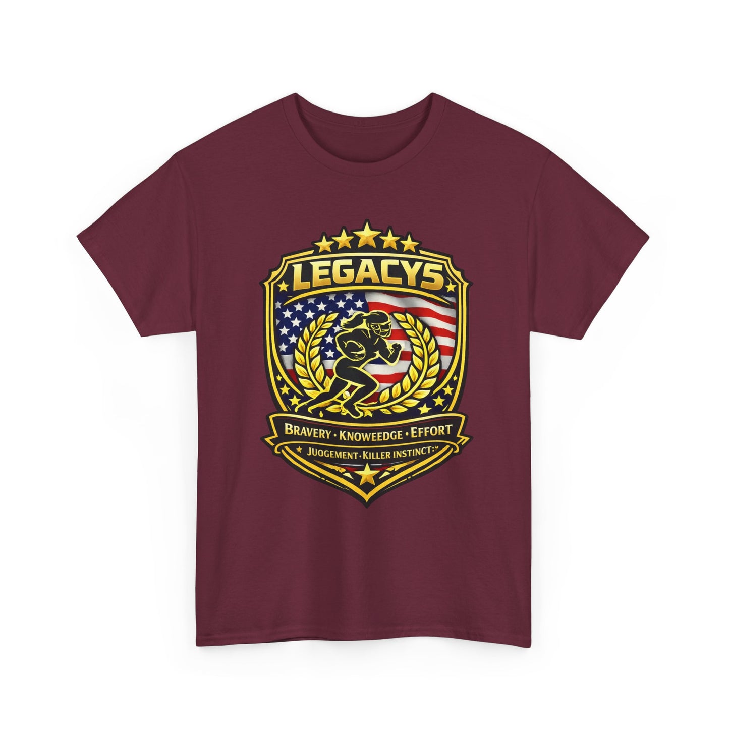 Football- Female Silhouette Legacy Shield T-Shirt