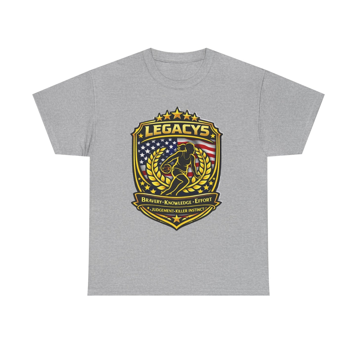 Basketball- Female Silhouette Legacy Shield T-Shirt
