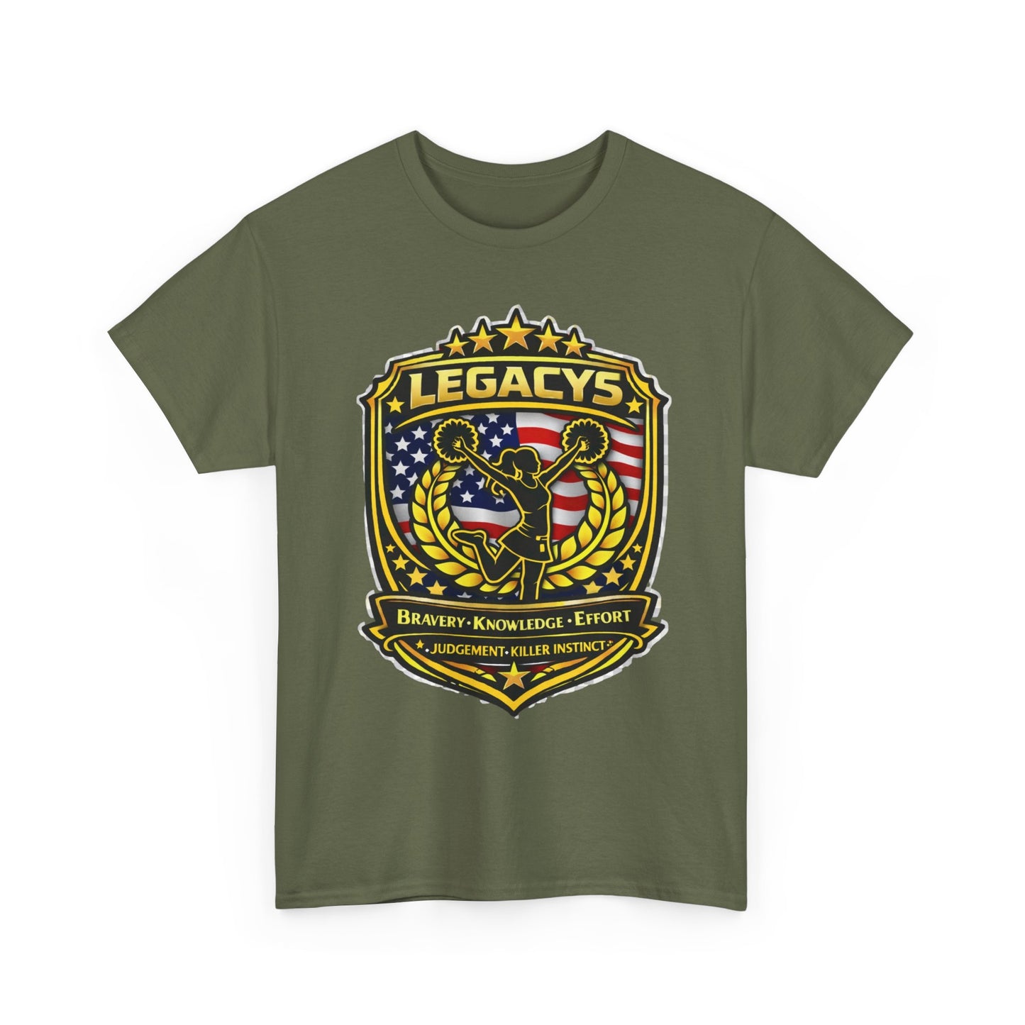 Cheerleading- Female Silhouette Legacy Shield T-Shirt