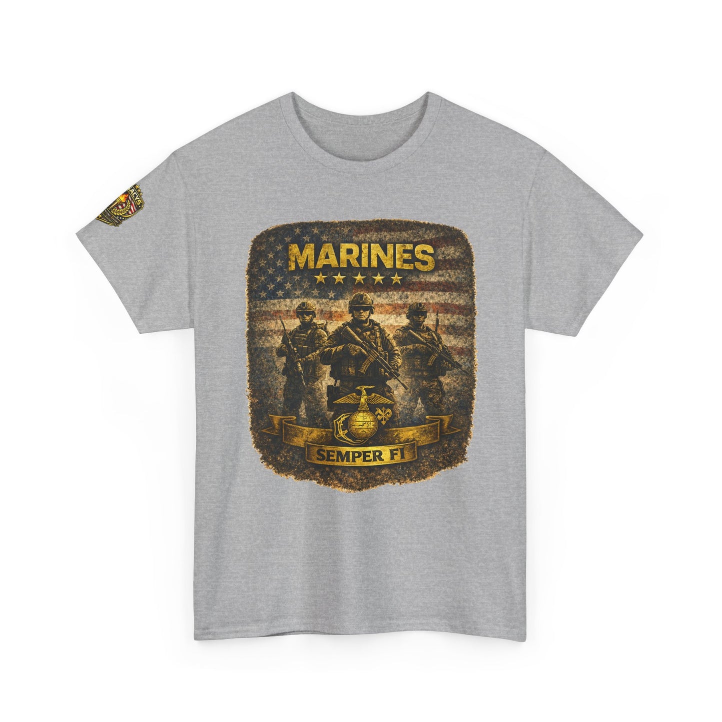 Marines Semper Fi Tâ€‘Shirt â€” Vintage Military Emblem Tee w/ Legacy 5 Brand Crest