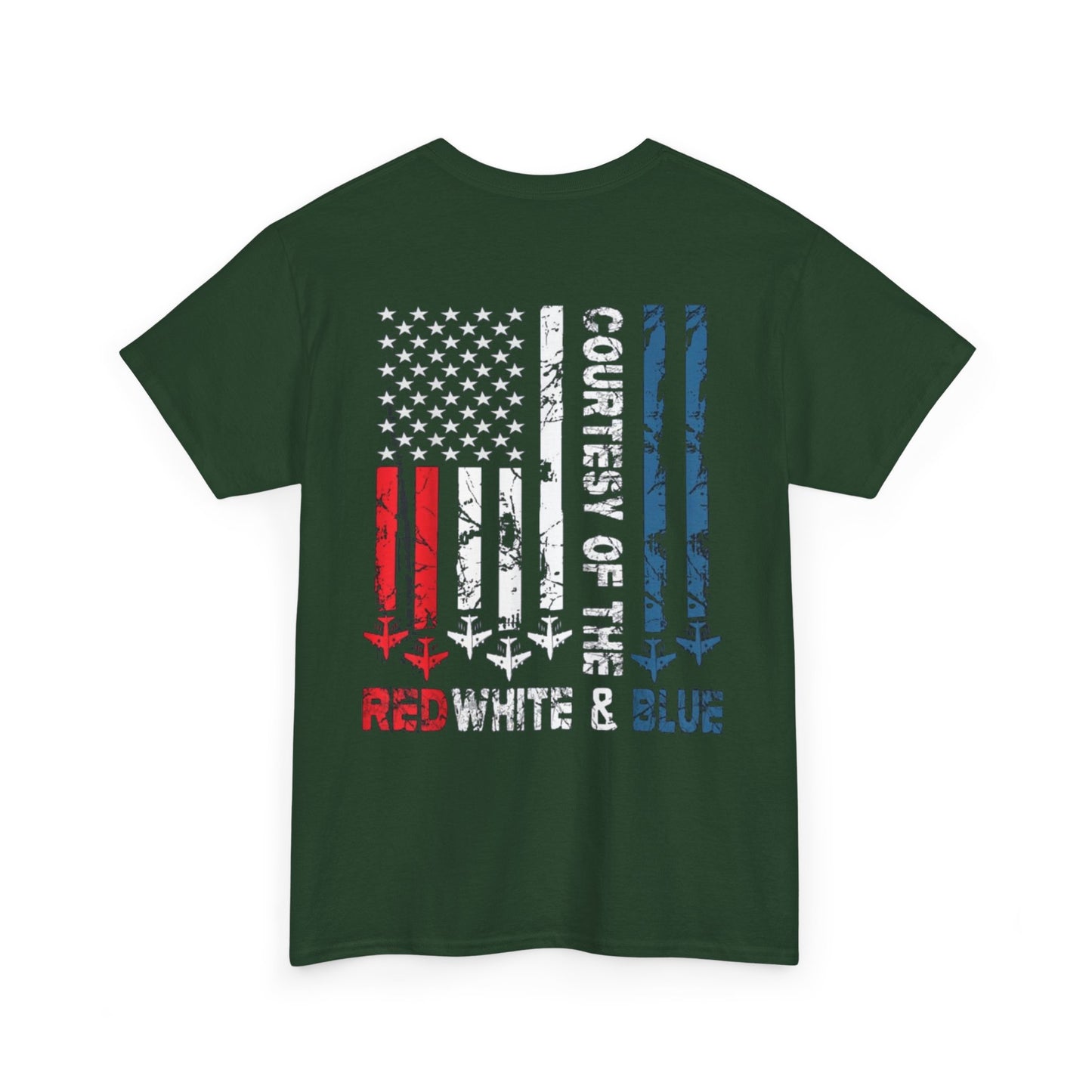 Courtesy of the Red White & Blue Military Flag T-shirt