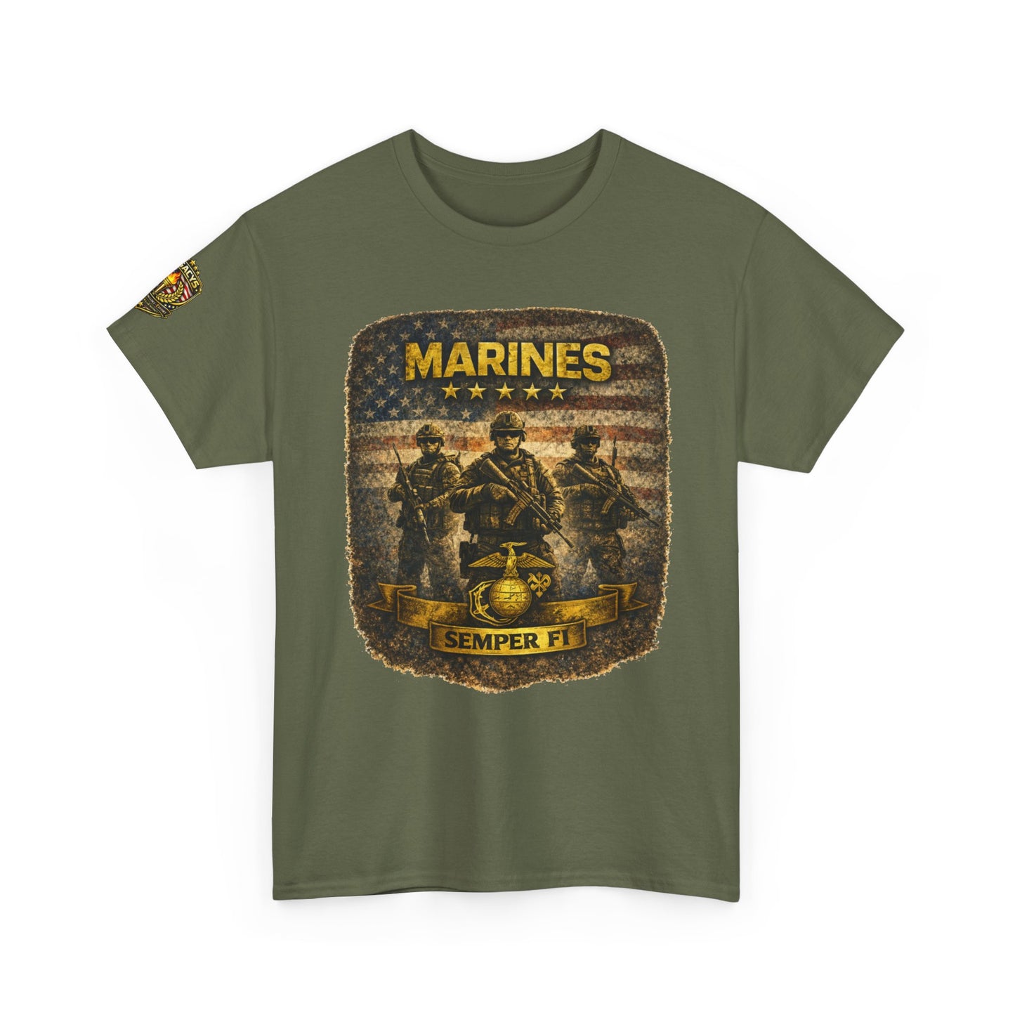 Marines Semper Fi Tâ€‘Shirt â€” Vintage Military Emblem Tee w/ Legacy 5 Brand Crest