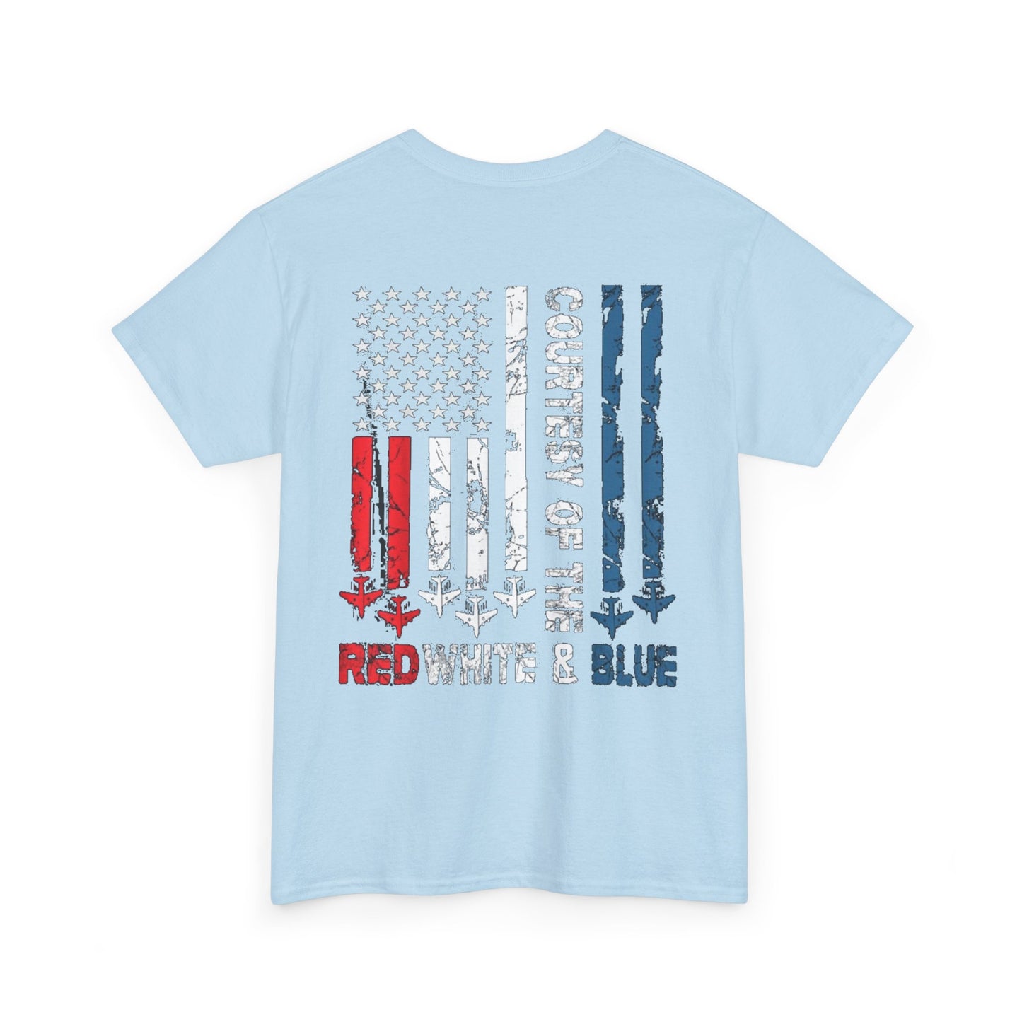 Courtesy of the Red White & Blue Military Flag T-shirt