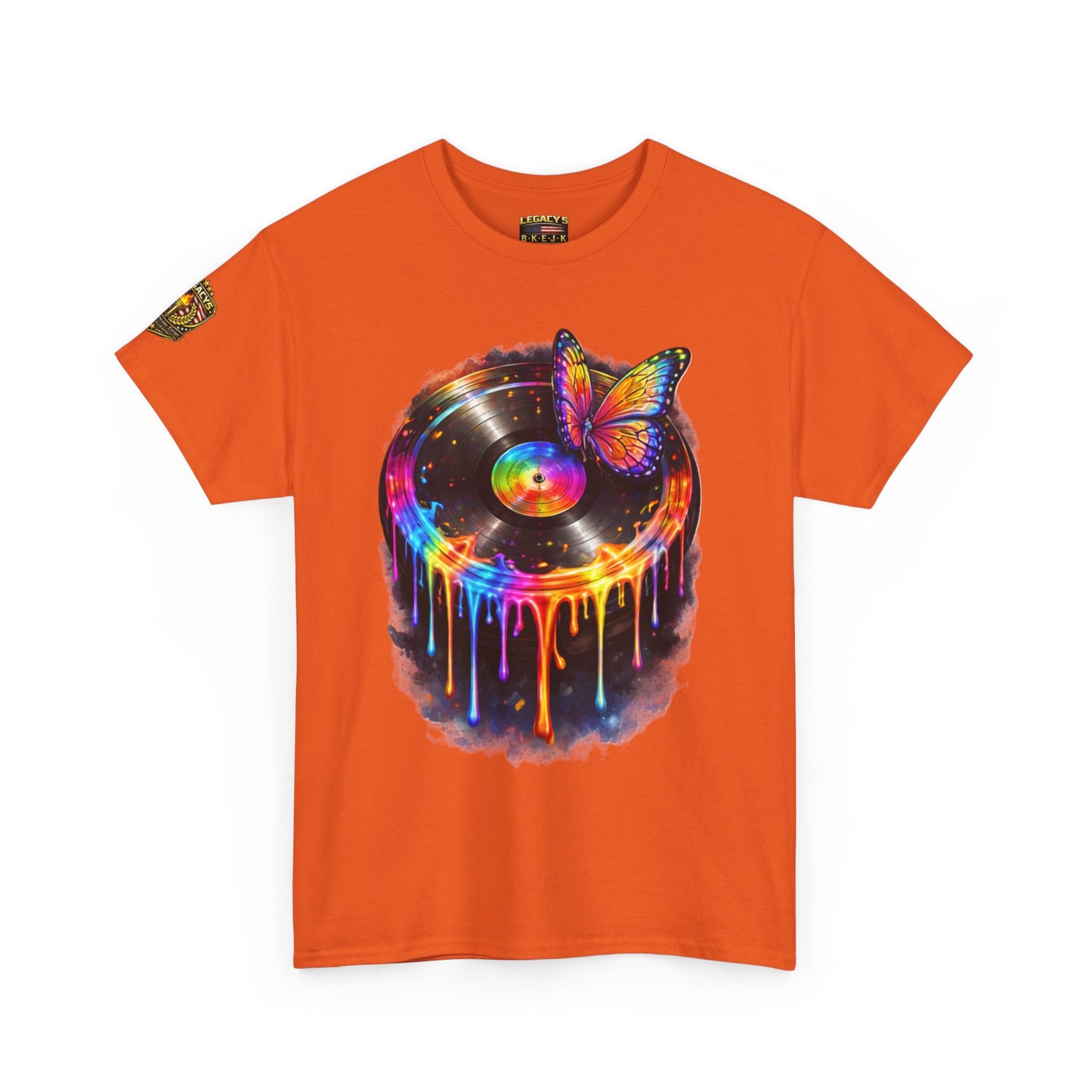 Colorful Dripping Retro Music Vinyl Record Butterfly T-Shirt